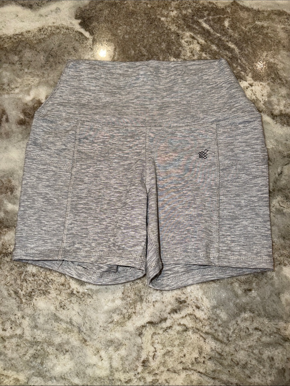 Women's Heather Gray Athletic Shorts with Pocket
